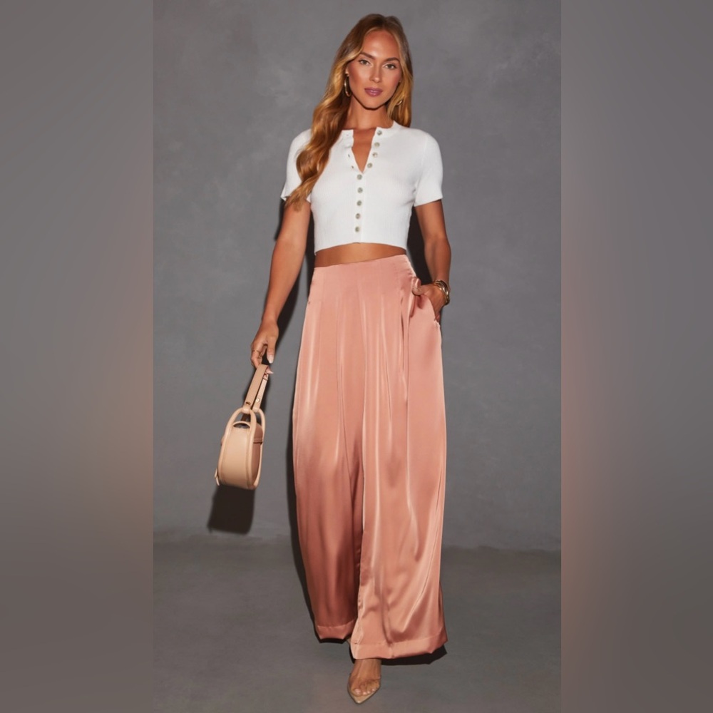 Pink Satin Pants